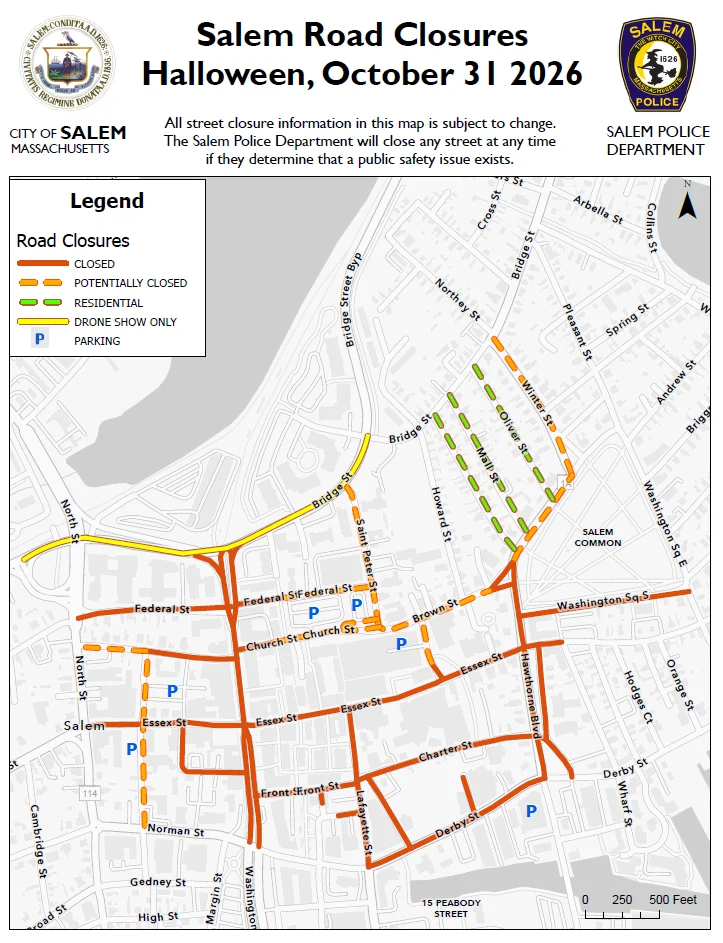 City Halloween closure map for October 31, 2026. Washington Square and Franklin coverage needs reconciliation with written guidance. Full-size original linked above.